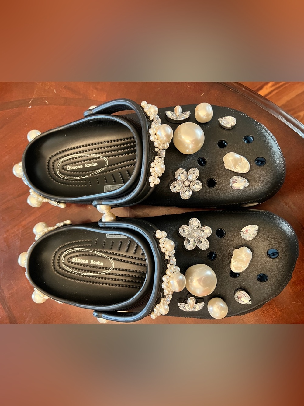 SIMONE ROCHA x CROCS Classic Clog in Black Pearls Rhinestones Limited Edition - Picture 2 of 12